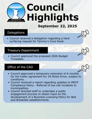 Council Meeting Highlights from the September 22, 2025, Council Meeting
