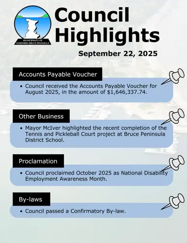 Council Meeting Highlights from the September 22, 2025, Council Meeting