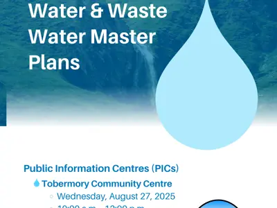 Public Information Session Poster for the Lion's Head and Tobermory Water and Wastewater Master Plans