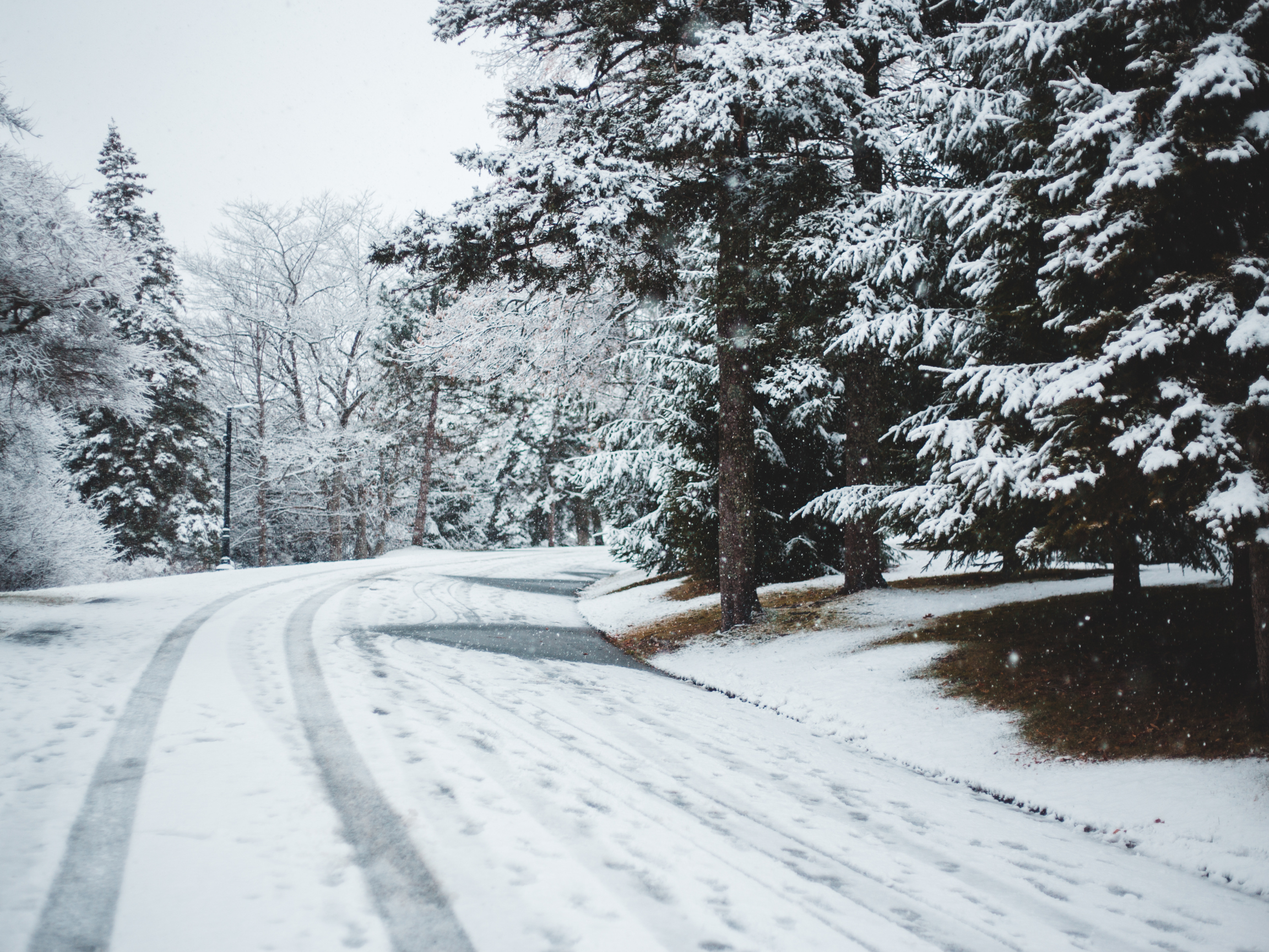 Snow covered road.