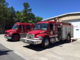Tobermory Fire Hall with Fire Trucks