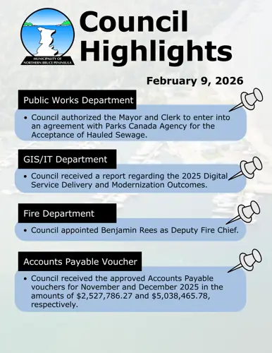 Council Meeting Highlights from the February 9, 2026, Council Meeting.
