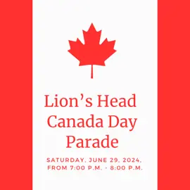 Lion's Head Canada Day Parade Poster