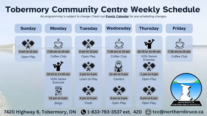 Tobermory Community Centre Weekly Schedule