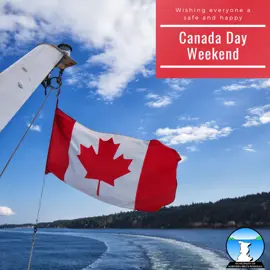 Canada Flag on a boat during a day on the lake