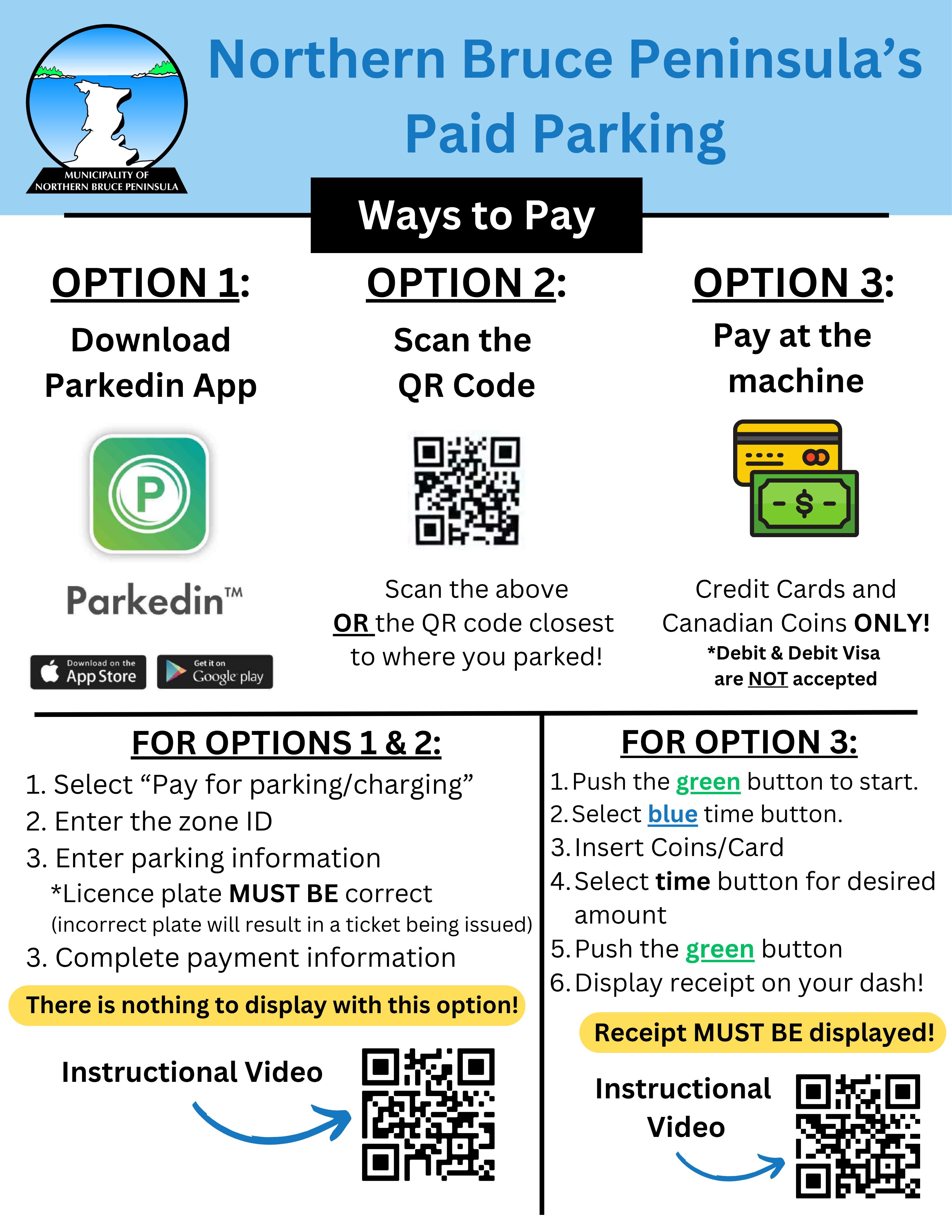 Paid Parking Instructional Flyer